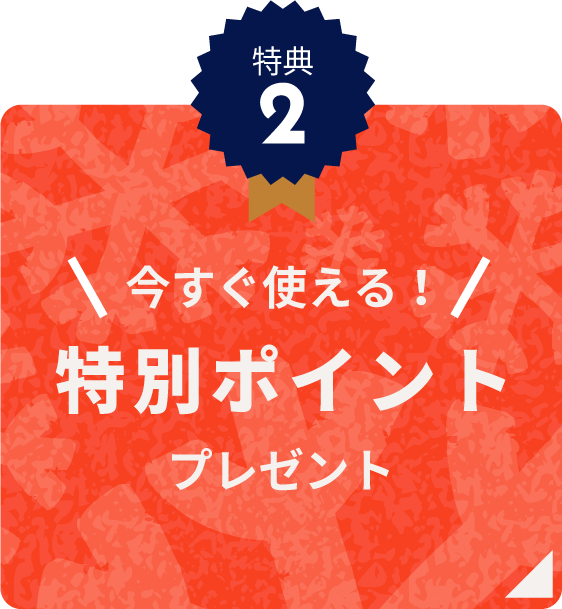 特典2今すぐ使える特別ポイントプレゼント